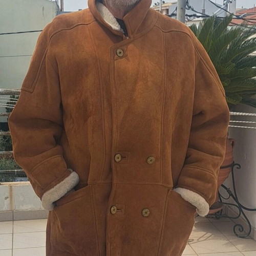 Lambskin Shearling Men's Coat Jacket like new, brown, size XL