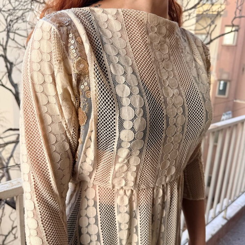 Nidodileda dress new, beige and gold