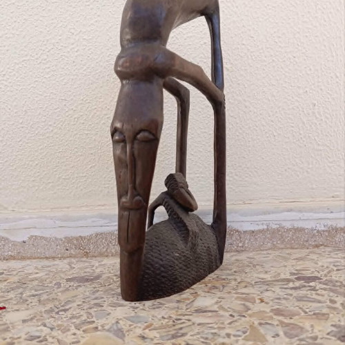 Wooden handmade figurine from South Africa, like new, 40 cm