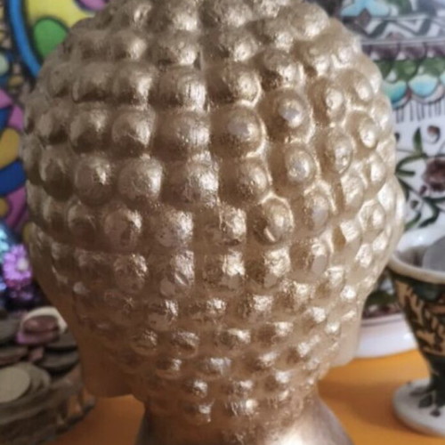 Golden Buddha bust decorative candle like new