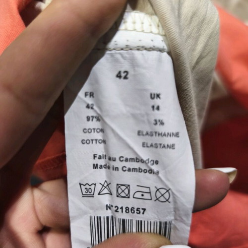 In Extenso Two-Tone Cotton Skirt new, size 40-42, beige and orange