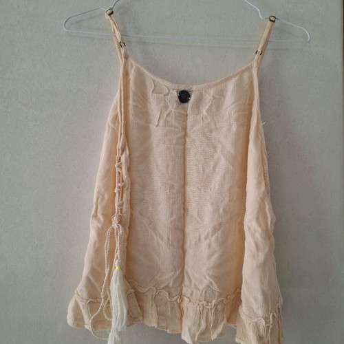 Attrattivo tank top used, beige and yellow, size S