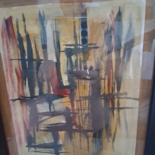 Painting "Dead Nature" expressionist, like new, signed, framed 20×26cm