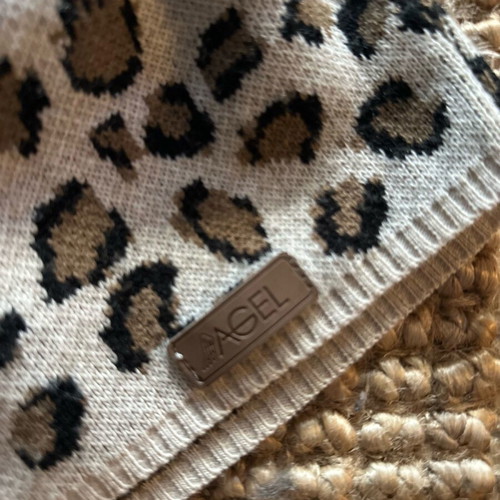 Agel knitwear wool dress like new, beige and brown, size L