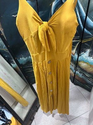 Women's dress like new, spring mustard color, size S/M