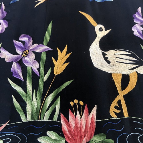 Handmade traditional silk embroidery used, folk art