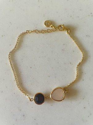 Oxette silver bracelet gold plated with crystals, like new