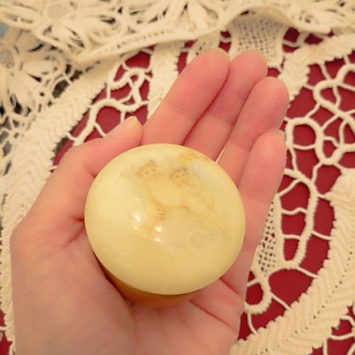 Vintage Alabaster Jewelry Trinket Box hand carved, used