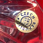  Τσεχίας Κρυστάλλινο χειροποίητο μασίφ σκαλιστό βάζο από 24άρι καθαρό κρύσταλλο. Βαρύ κομμάτι...Αμεταχείριστο!