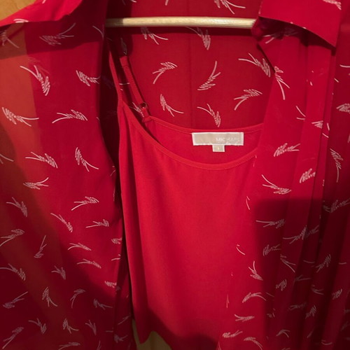 Michael Kors shirt like new, red with bow and inner tank top