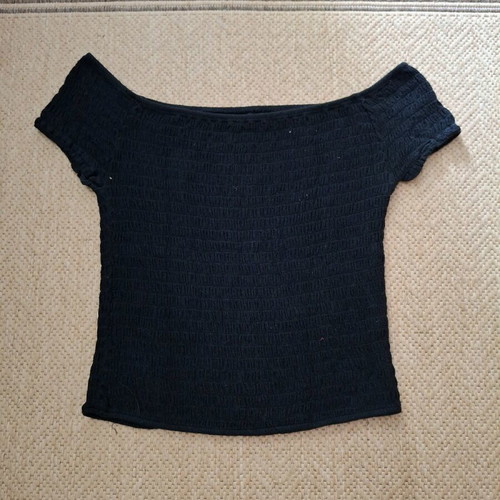 Black Off Shoulder Short Sleeve Top Brandy Melville used, one size