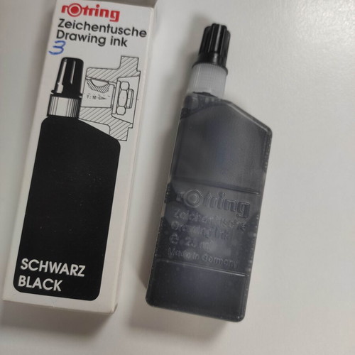 Rotring black waterproof drawing ink 23ml new