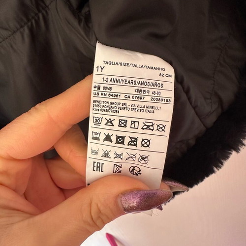 Benetton fur coat 1-2 years like new
