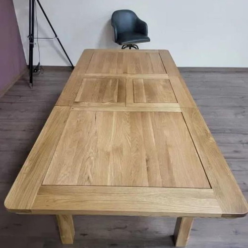 Wooden extendable dining table new, 100% solid oak for 6-8 people