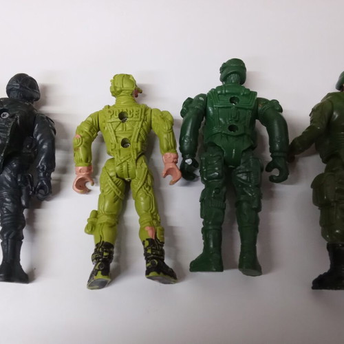 Soldier Force action figures set with assault boat, used