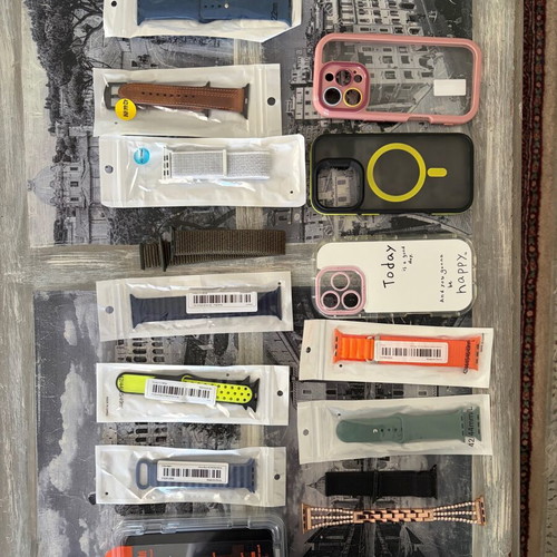 iPhone Pro cases, Apple Watch straps, and iPhone 15 privacy screen protectors like new