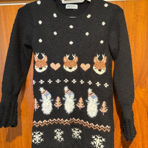 Knitted dress girl 10 years like new, colorful H&M