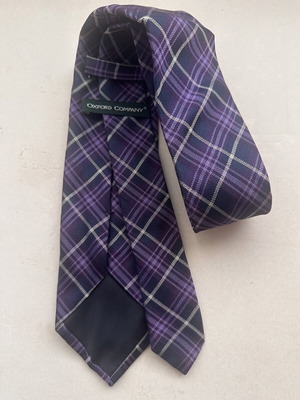 Oxford Company tie, grey and purple