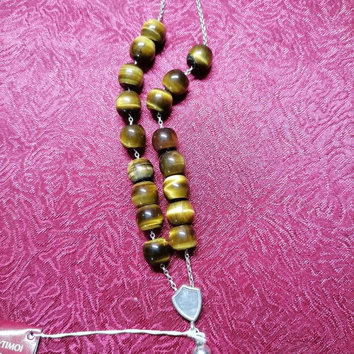 Worry beads new silver 925 with tiger's eye semi-precious stones