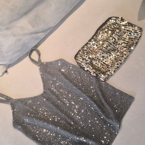 Pull&Bear tops like new, silver and gold with sequins