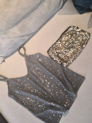 Pull&Bear tops like new, silver and gold with sequins