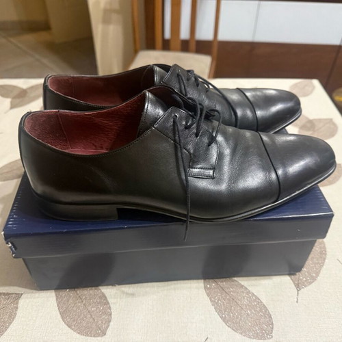 Damiani men's leather shoes used, size 43, black