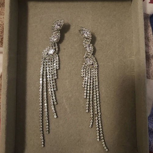 Dangling earrings with rhinestones new, unworn
