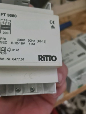 Ritto FT 3680 Transformer 230V 6/12/18V 1.3A like new