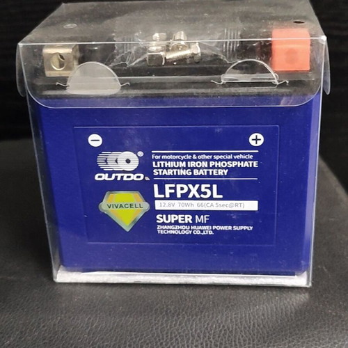 OUTDO LiFePO4 LFPX5L Lithium Motorcycle Battery New