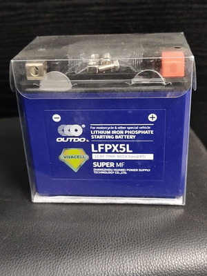 OUTDO LiFePO4 LFPX5L Lithium Motorcycle Battery New