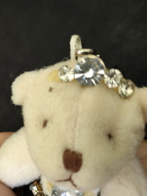 Teddy Bear Keychain used with missing rhinestone