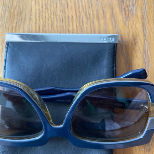 Fendi large sunglasses like new, beige and blue
