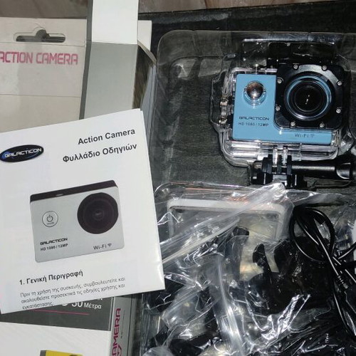 Galacticon action camera used with full accessories