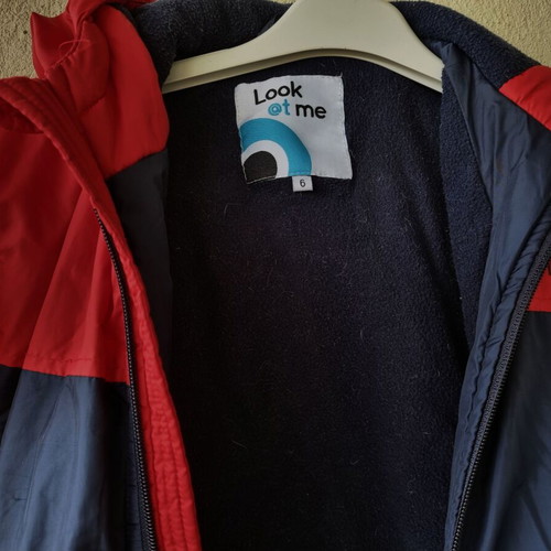 Millet children's windstopper jacket, red and dark blue, size 6Y