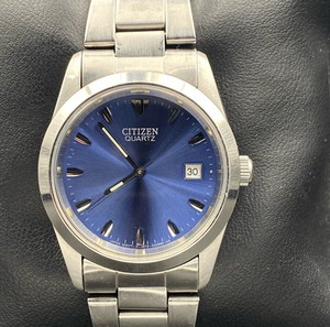 Ρολόι SILVER BLUE FACE CITIZEN QUARTZ JAPAN !!