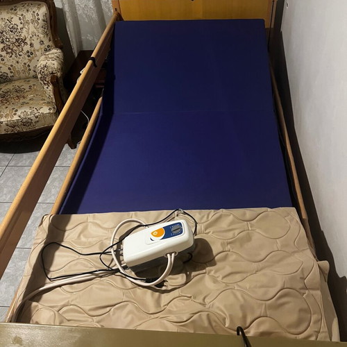 Electric hospital bed with wooden frame, like new