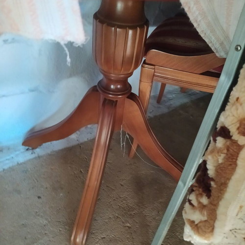 Τραπεζαρία στρογγυλή 120cm με 6 καρέκλες vintage σαν καινούργιο