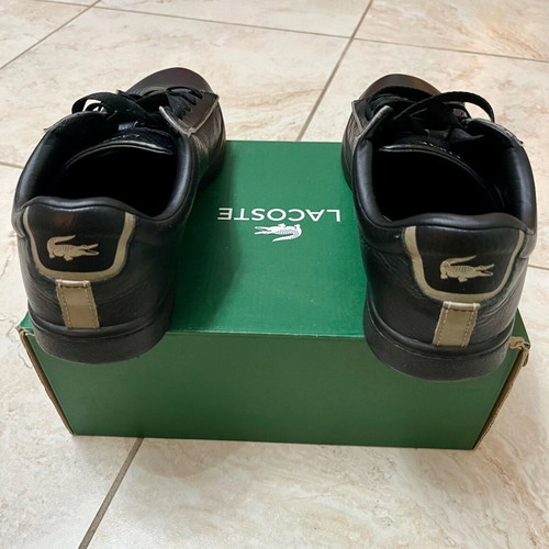 Lacoste leather shoes used, athletic style, size 38, black