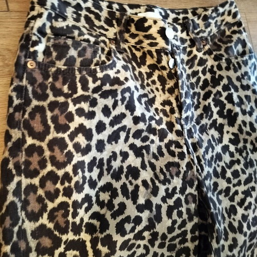 H&M leopard jean like new, brown and beige, size S