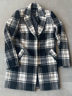 Γυναικείο ημιπαλτο Marks and Spencer καινούργιο, ασπρόμαυρο καρό, μέγεθος S 36 8