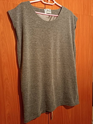 Tag blouse dress used, gray with lining