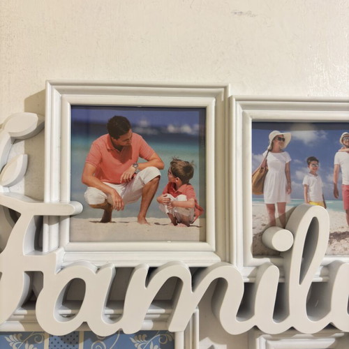 Plastic photo frame Family with 6 openings, like new