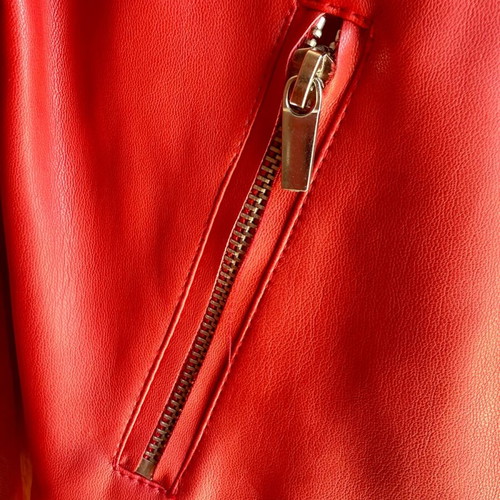 Zara red faux leather jacket like new