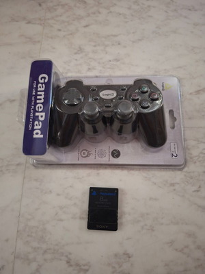 Logic3 Wired GamePad and Sony PlayStation 2 Memory Card 8MB used