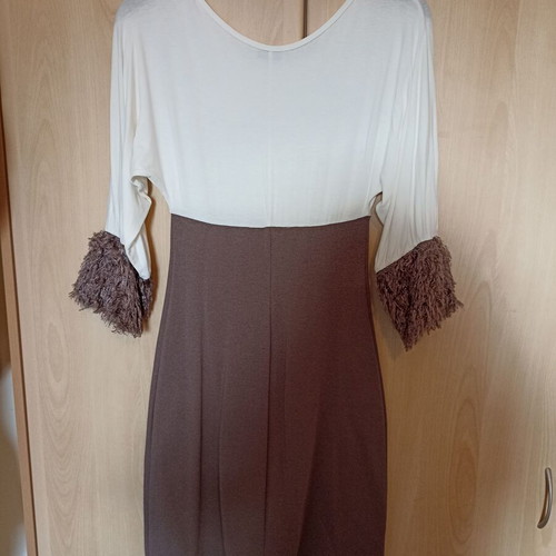 Be You elastic dress S/M with synthetic fur sleeves like new