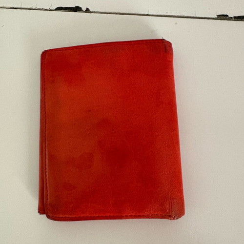 Leather wallet used, red