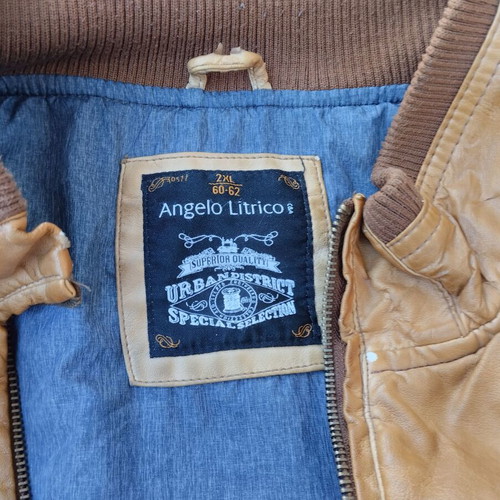 Leather jacket used with wear, size XXL, yellow
