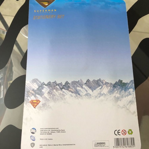 Superman Returns school set new DC Comics with pencil, ruler, sharpener, eraser and notebook
