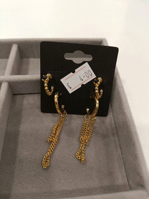 Earrings new, two pairs, black and gold