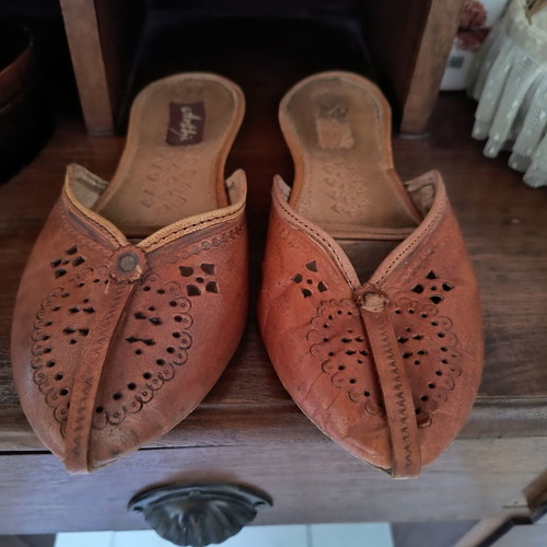 Ethnik leather mules used, size 38, brown